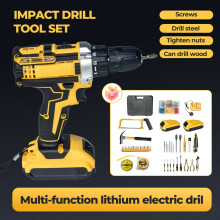 21V Cordless Drill Driver Kit A 1300mA Battery 118 Pieces Power Drill Set