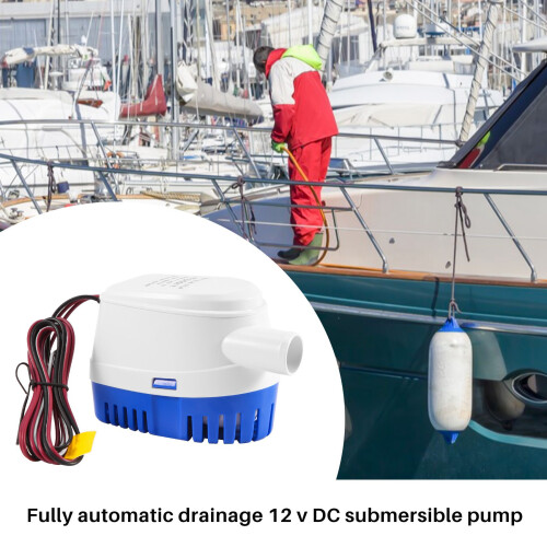 Automatic Submersible Boat Bilge Water Pump 12V Auto with Float  Outlet 2