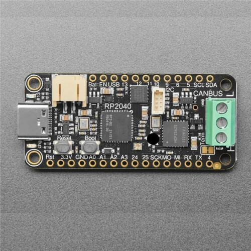 RP2040 CAN Bus Feather with MCP2515 CAN Controller, STEMMA QT, 5724 Development Board, SPI CAN Interface for 2