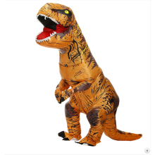 (Brown) Kids Dinosaur Inflatable Costume T Rex Kids Dress Outfit Halloween Unisex Cos Blowup