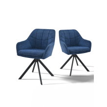 (Blue, Set of 2) Goeurvant Swivel Dining Chairs