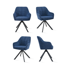 (Blue, Set of 4) Goeurvant Swivel Dining Chairs