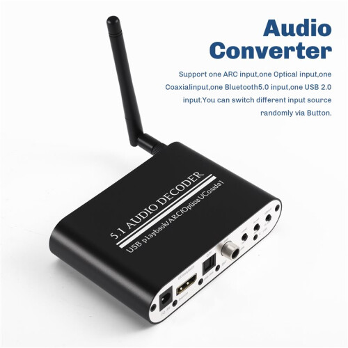 5.1 Audio Decoder 5.1-Channel with  Digital Optical/Coaxial Converter -Compatible 2
