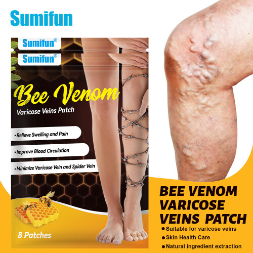 Bee Venom Vein Care Patch Varicose Veins Earthworm Leg Massage Heating Patch