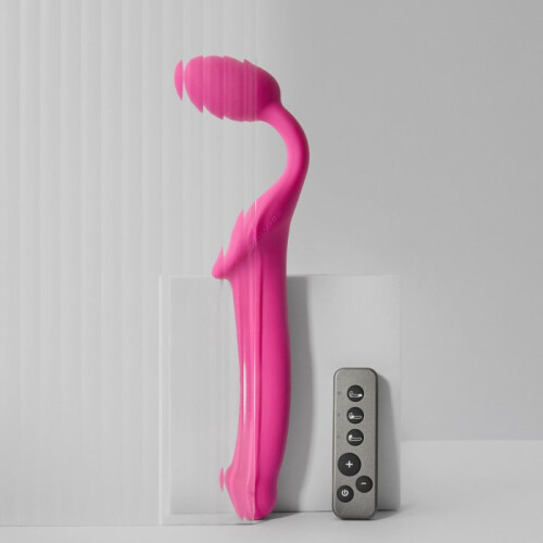 Strap-On-Me Remote Control Vibrating Strapless Strap-On Fuchsia M 1