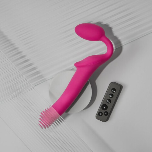 Strap-On-Me Remote Control Vibrating Strapless Strap-On Fuchsia M 2