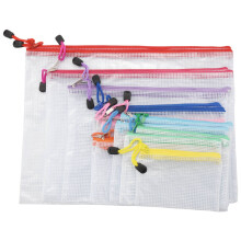 Paquet de 18 Pochettes en Filet à Fermeture Éclair de 8 Tailles, Sacs de Fichiers à Glissière Imperméables, Pochette pour Documents, Sacs de