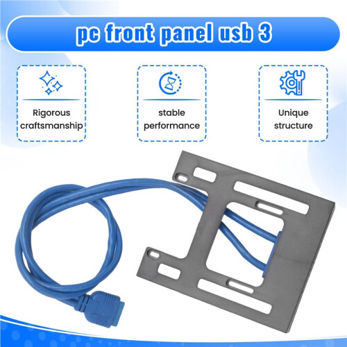 2 Portar USB 3.0 Frontpanel Diskettfack 20-Stift USB3.0 Hub Expansionskabel Adapter Plastfäste för PC Desktop 1