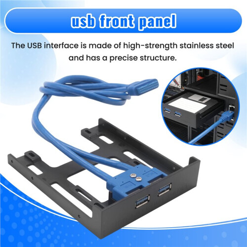 2  USB 3.0 Front Panel Floppy Disk Bay 20 Pin USB3.0 Hub Expansion Cable Adapter Plastic Bracket for PC Desktop