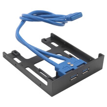 2 Portar USB 3.0 Frontpanel Diskettfack 20-Stift USB3.0 Hub Expansionskabel Adapter Plastfäste för PC Desktop