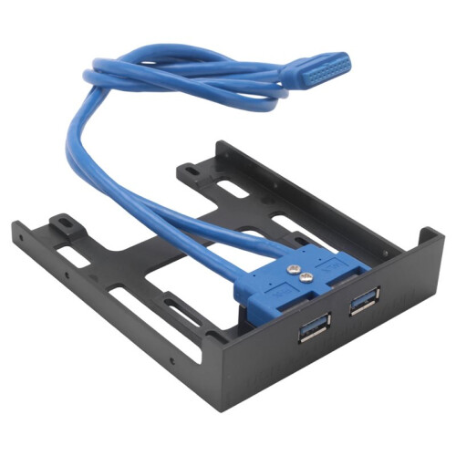 2 Portar USB 3.0 Frontpanel Diskettfack 20-Stift USB3.0 Hub Expansionskabel Adapter Plastfäste för PC Desktop