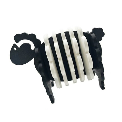 Heat Resistant Plastic Coasters Nonslip Design Sheep Shape-1