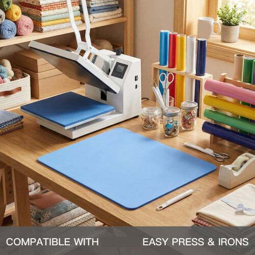 Silikon-Heißpressmatte mit hoher-Blau 380x380mm 2
