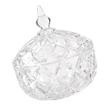 Stylish Glass Crystal Candy Dish With Lid For Kitchen And-A