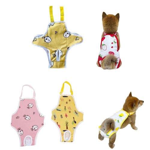 Couches en coton robustes pour chiens en-S poisson jaune 1