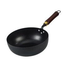 (Diameter 20 cm) Nonstick Wok with Hanging Hook Pots Sautee Universal Wood Handle Wok Pan Diameter 20 cm