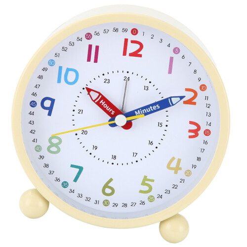 Quiet Alarm Clock For Kids With Large Display Easy To-Cream