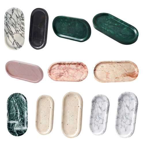 Stylish Bathroom Accessory Marble Storage-emerald green 30x15cm 1