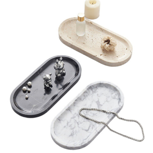 Stylish Bathroom Accessory Marble Storage-emerald green 30x15cm 2