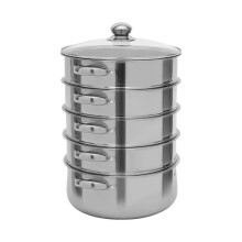 (28CM) 26/28/30cm 5-Layer Stainless Steel Food Steamer Large Capacity