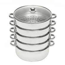 (26CM) 26/28/30cm 5-Layer Stainless Steel Food Steamer Large Capacity