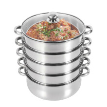 (30CM) 26/28/30cm 5-Layer Stainless Steel Food Steamer Large Capacity