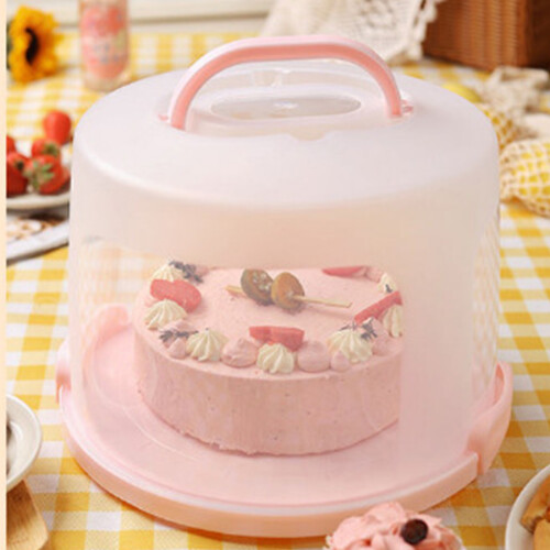 Vitrine à gâteaux avec couvercle et poignée,-10 pouces blanc 2