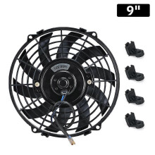 (9 inch) LBQ 7 9 10 12 13 14 Inch Universal 12V 80W Slim Reversible Black Blade Electric Cooling Radiator Auto Fan Mounting Kit