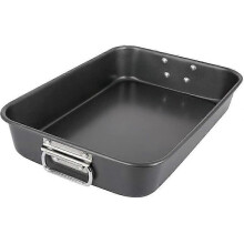 Luxora 16'' Deep Roasting , Non Stick Baking Tray Carbon Steel Roaster with Handles. (roasting Tray)