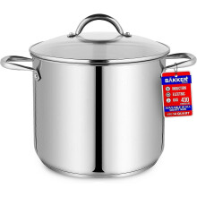 Deluxe 16-Quart Stainless Steel Stockpot with Tempered Glass Lid - Ideal for Soups, Stews & Induction Cooking - Even Heat Distribution, Heavy-Duty