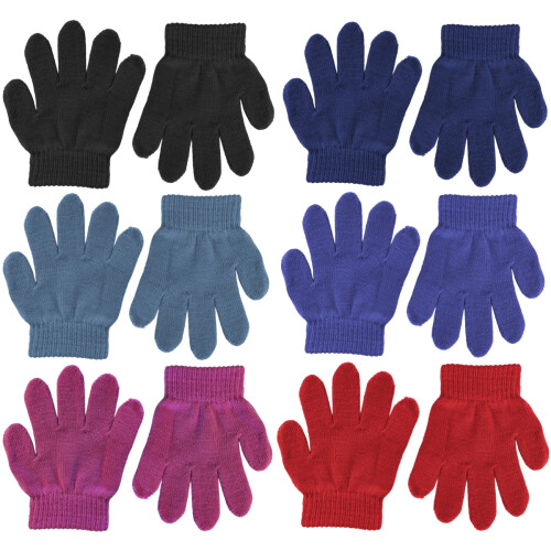(Mixed Colours) Handy Six Pack Toddler Magic Gloves