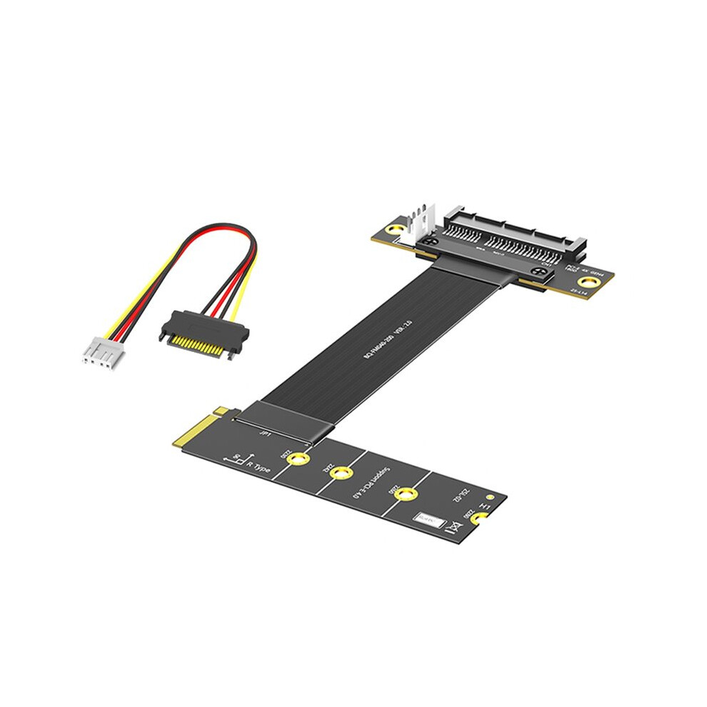 Nvme To Pci-E 4.0 X4 Riser Cable 90 Angle Pcie Extension Cable For Mining Rig Card Network Cards Nvme Ssd Card 4711998052594