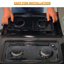 WB34K10009 WB34K10010 Drip Pans Cooktop Replacement Parts for Stove Range Parts, Double Burner Drip Pan Oven Parts