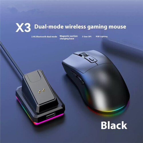 Rechargeable Wireless Gaming Mouse with Charging Dock  2.4G Dual Mode Backlight Ergonomic Design Game Mouse A 1