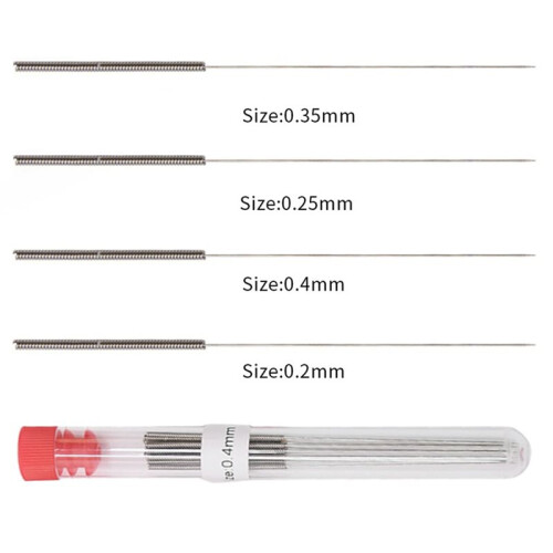 50 Piece 3D Printer Nozzle Cleaning Kit with Stainless Steel Needles, Multiple Sizes (0.2-0.4mm) 2