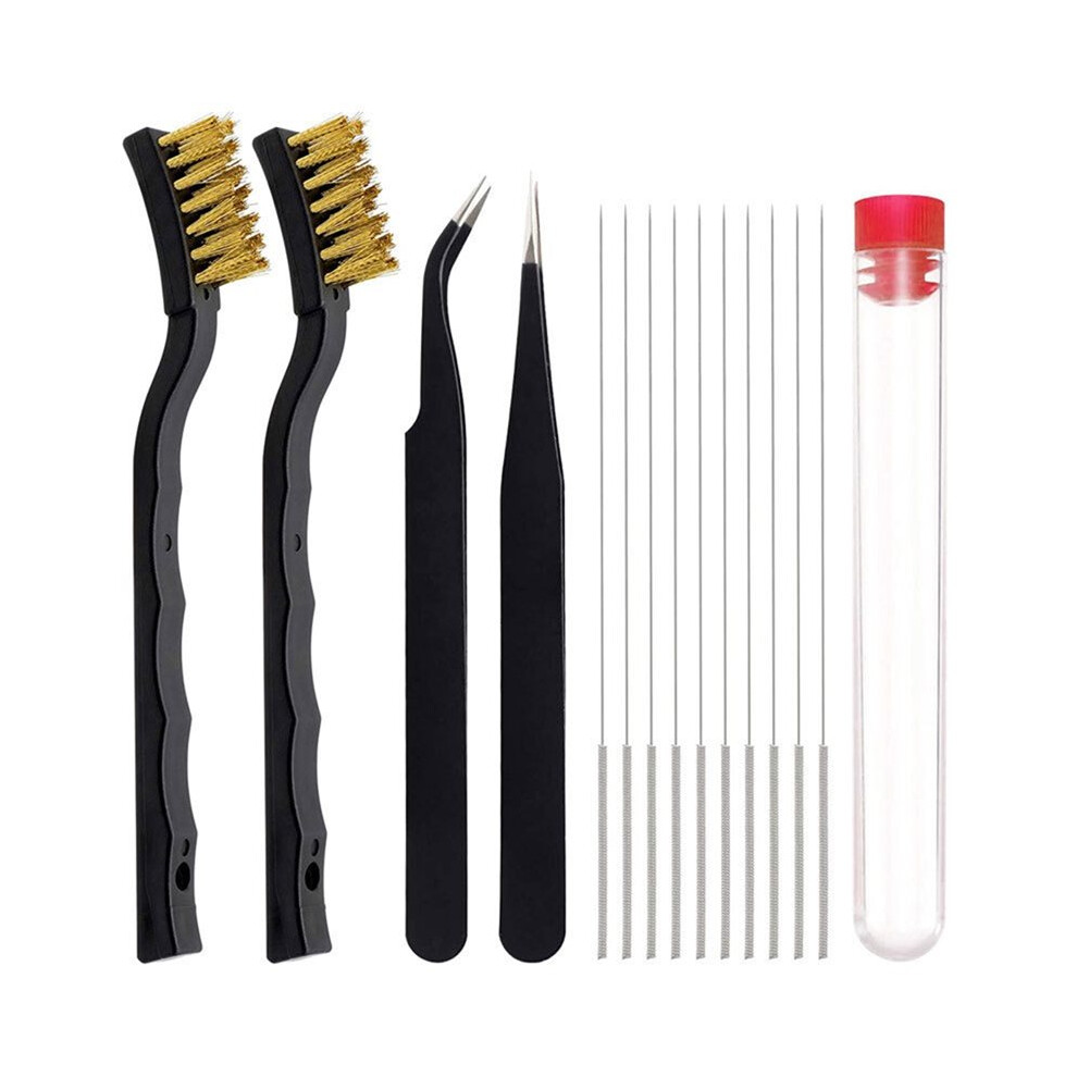 3D Printer Nozzle Cleaning Kit - 10Pcs 0.4Mm Needles, Tweezers, And Brushes 6033260829047