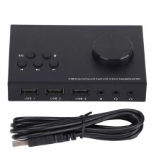 Adaptador de áudio USB Placa de som externa USB Estéreo Interface de 3,5 mm Equalizador múltiplo Modo Conversão de som Adaptador de áudio