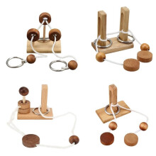 Denkspiel: Holz-Seil-Schlaufenpuzzle - Denkspiel für Erwachsene und Kinder