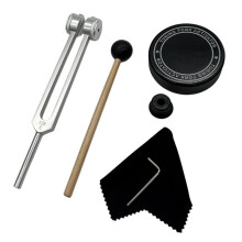 Diapason 128 Hz avec Activateur, Diapason Lesté en Alliage D'Aluminium pour la Sonorisation Thérapeutique, Argent et Noir