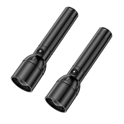 2 Pack Flashlight High Lumens Rechargeable Bright Flash Light,Zoomable Pocket LED Flashlights for Home Emergency Camping