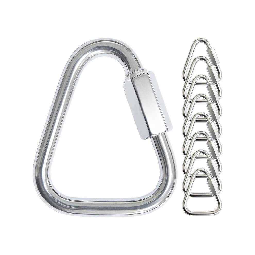8 Pack Triangle Carabiner Clips For Slackline Heavy Duty Triangular Quick Quick Link Chain Connector 4713617359442