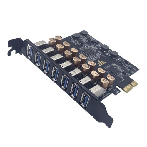 USB 3.0 PCI-E Expansion Card 7  USB 3.0 External Hub Adapter PCI-E Extender PCI Express Card for Desktop PC