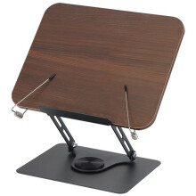 Multifunctional 360 Swivel Foldable Textbook Stand Adjustable Reading with Spring Clip Non-Slip for Laptops Tablet