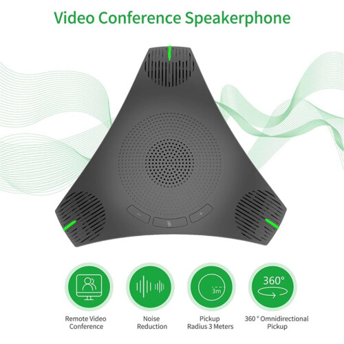 USB Speakerphone Conference Microphone Omnidirectional Computer Mic 360 Voice Pickup with Mute Key 2