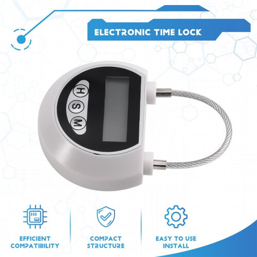 Electronic  Lock Timer Lock Container Multi Function  Lock Bin with LCD Display for Toys White 1