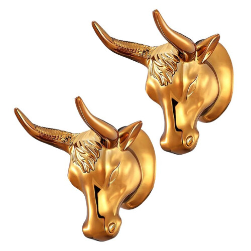 2 St. Bull Gitarr Väggmonterade Gitarrställ, Väggmonterat Gold Bull Art Ukulele Krokställ för Elgitarrförvaring