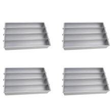 4X Battenberg Battenberg Cake Pan, Commercial Weight Anodised Aluminium, Silver A