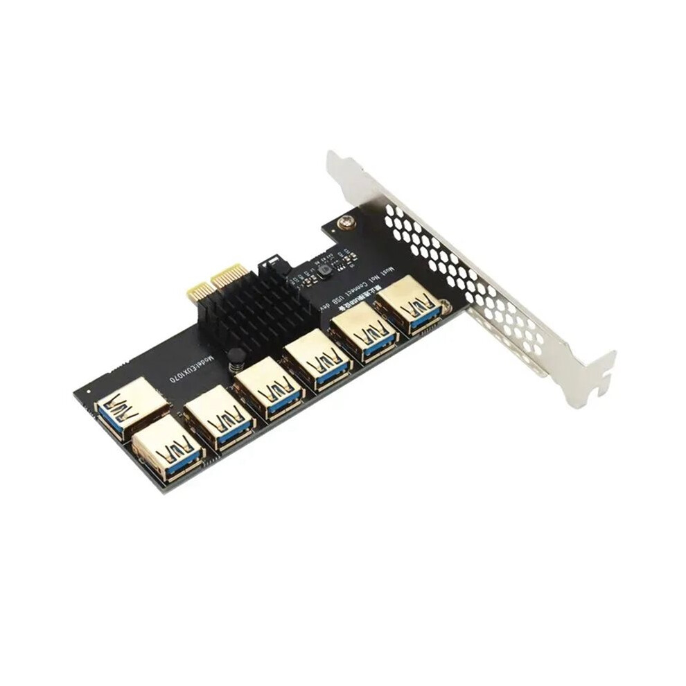 Pcie 1 To 7 Riser Card Pci Express Multiplier Hub Adapter Usb 3.0 Pci-E X1 To X16 Riser For Bitcoin Mining Miner Btc 4713740754091