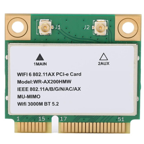 AX200HMW Scheda di Rete Half  PCI-e A 6 Bande 802.11 A/B/G/N/AC/AX con  5.2 per PC e Laptop con per Windows 10 e 11