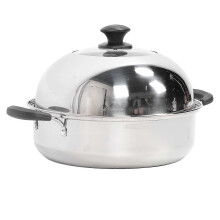 32cm Stainless Steel 2 Tier Steam Pot with Lid, 1729g